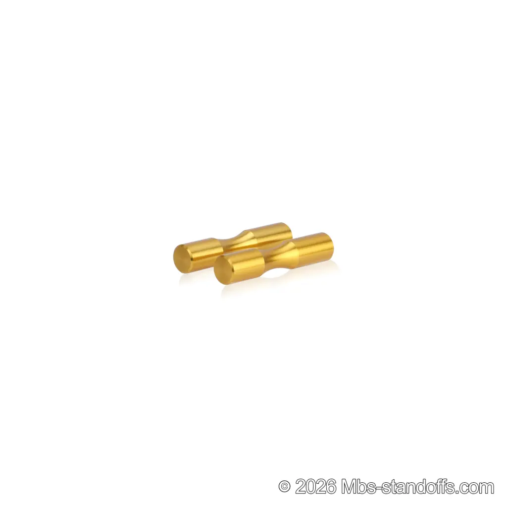 Grenache Wine Wall Peg - Label-Forward 1-Bottle, 3-1/2" Length x 3/4" Diameter, Aluminum Gold Anodized (Set of 2)