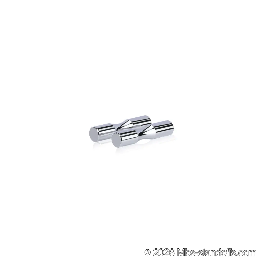 Grenache Wine Wall Peg - Label-Forward 1-Bottle, 3-1/2" Length x 3/4" Diameter, Aluminum Chrome Mirror Electroplated (Set of 2)