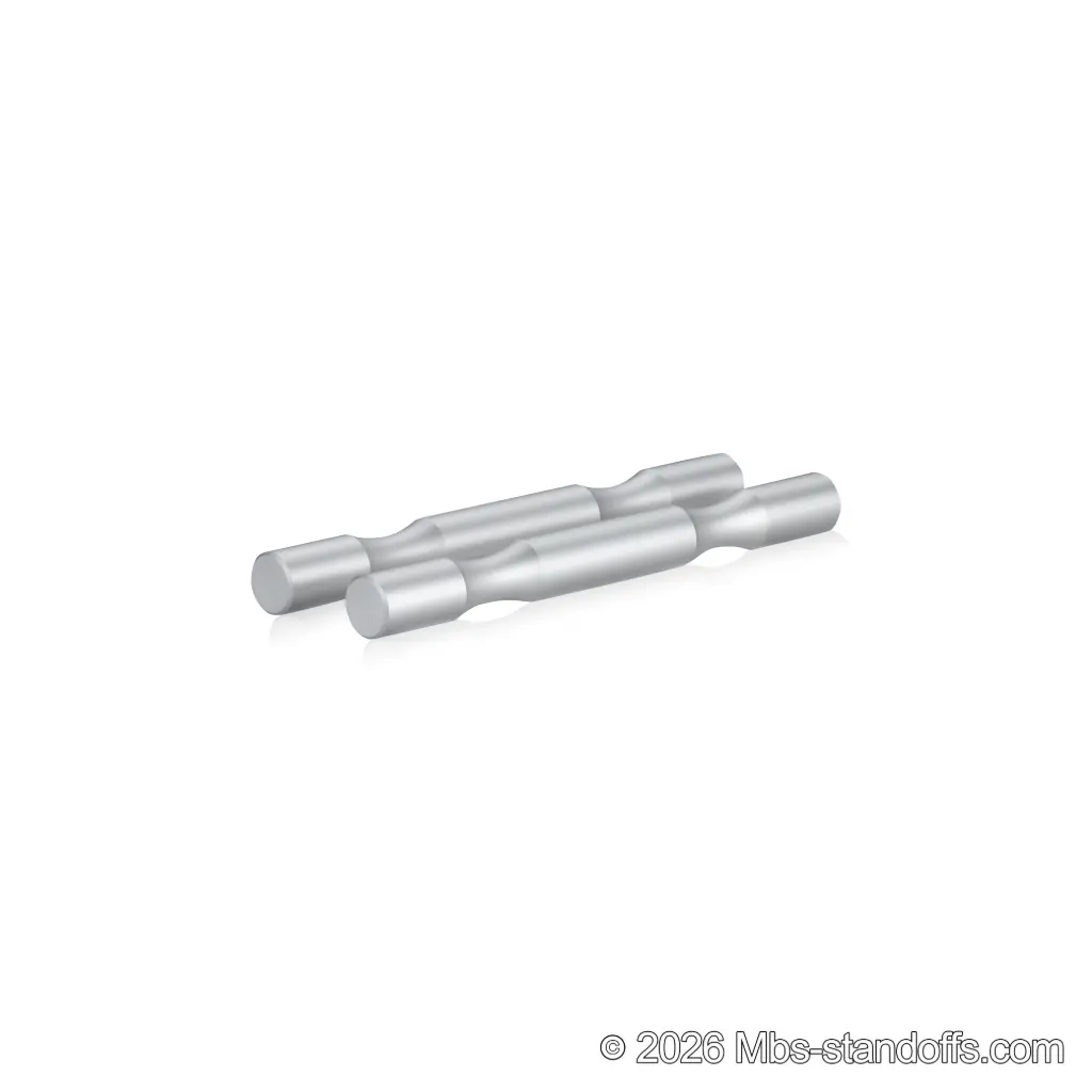 Grenache Wine Wall Peg - Label-Forward 2-Bottle, 6-1/2" Length x 3/4" Diameter, Aluminum Clear Anodized (Set of 2)