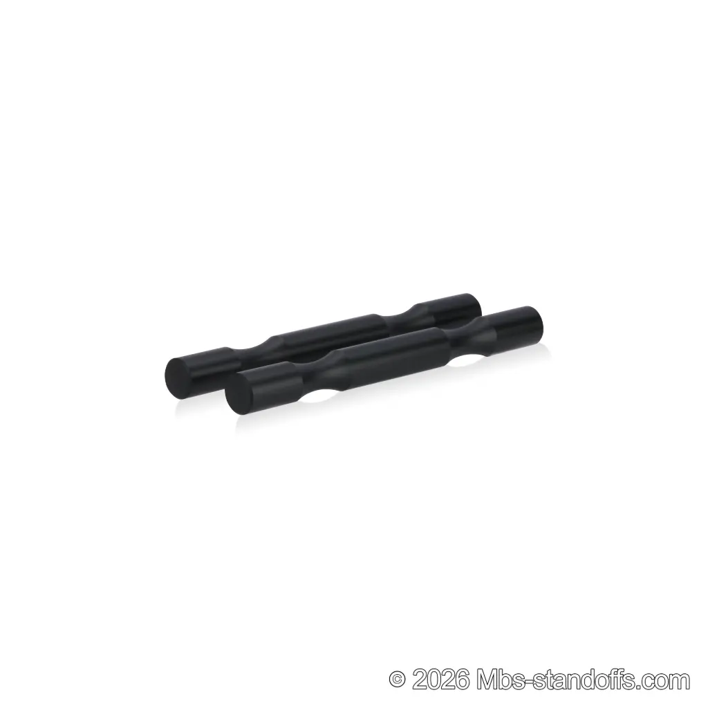 Grenache Wine Wall Peg - Label-Forward 2-Bottle, 6-1/2" Length x 3/4" Diameter, Aluminum Matte Black Anodized (Set of 2)