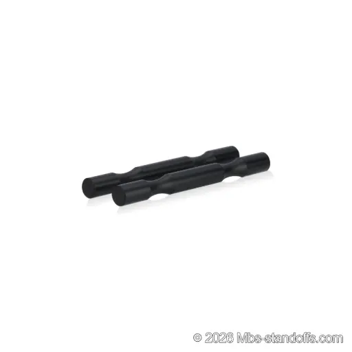 [WP075-2MB] Grenache Wine Wall Peg - Label-Forward 2-Bottle, 6-1/2" Length x 3/4" Diameter, Aluminum Matte Black Anodized (Set of 2)