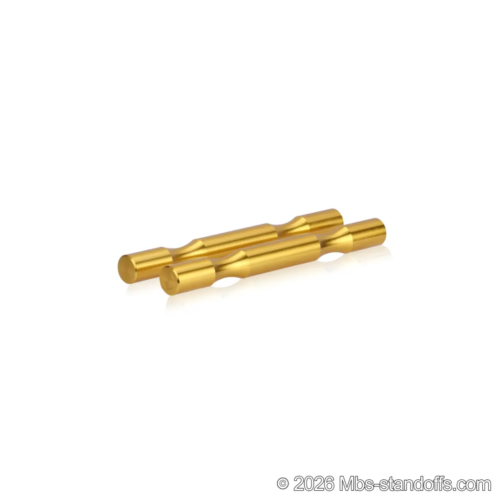 Grenache Wine Wall Peg - Label-Forward 2-Bottle, 6-1/2" Length x 3/4" Diameter, Aluminum Gold Anodized (Set of 2)