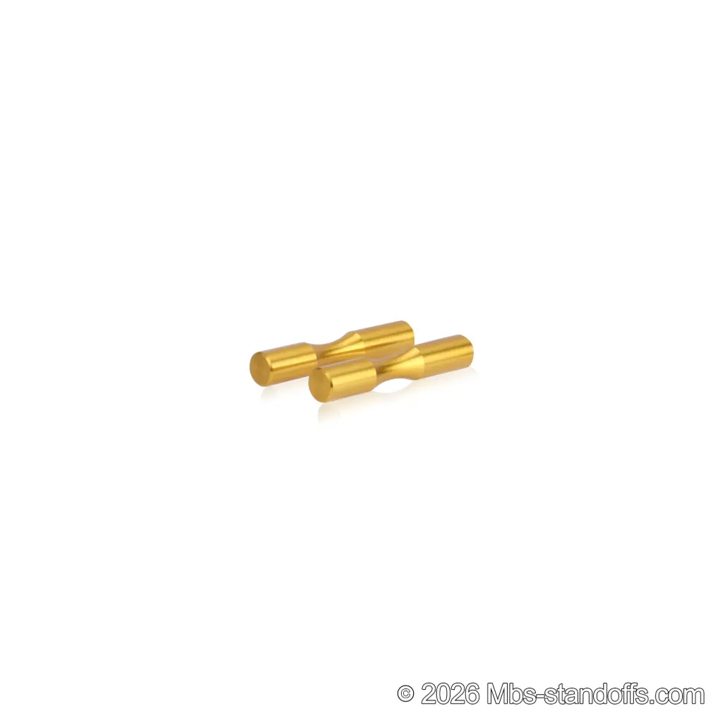 Grenache Wine Wall Peg - Label-Forward 1-Bottle, 3-1/2" Length x 5/8" Diameter, Aluminum Gold Anodized (Set of 2)
