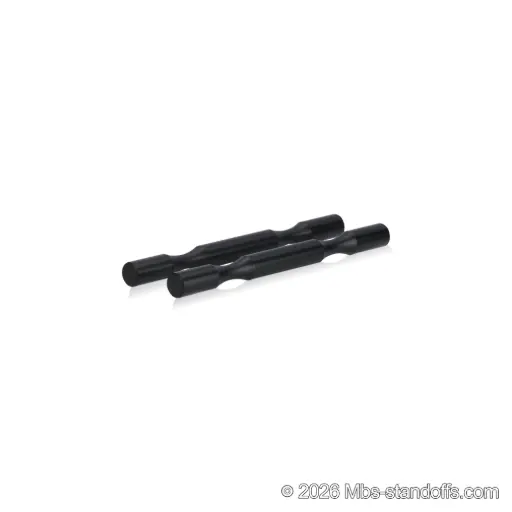 [WP058-2MB] Grenache Wine Wall Peg - Label-Forward 2-Bottle, 6-1/2" Length x 5/8" Diameter, Aluminum Matte Black Anodized (Set of 2)