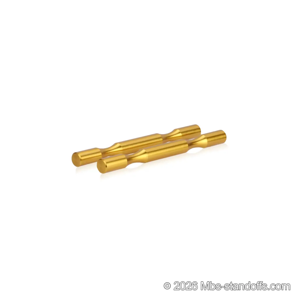 Grenache Wine Wall Peg - Label-Forward 2-Bottle, 6-1/2" Length x 5/8" Diameter, Aluminum Gold Anodized (Set of 2)