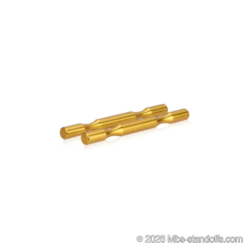 [WP058-2G] Grenache Wine Wall Peg - Label-Forward 2-Bottle, 6-1/2" Length x 5/8" Diameter, Aluminum Gold Anodized (Set of 2)