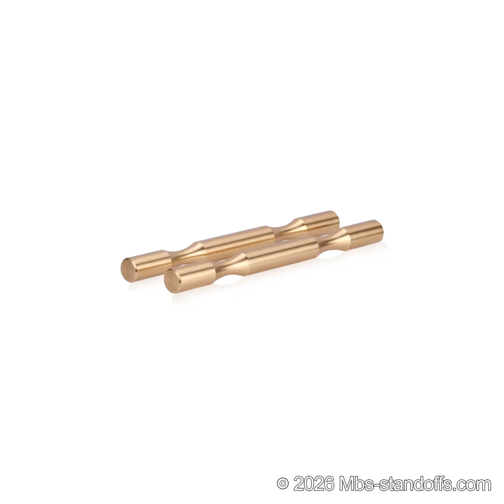 Grenache Wine Wall Peg - Label-Forward 2-Bottle, 6-1/2" Length x 5/8" Diameter, Aluminum Champagne Anodized (Set of 2)