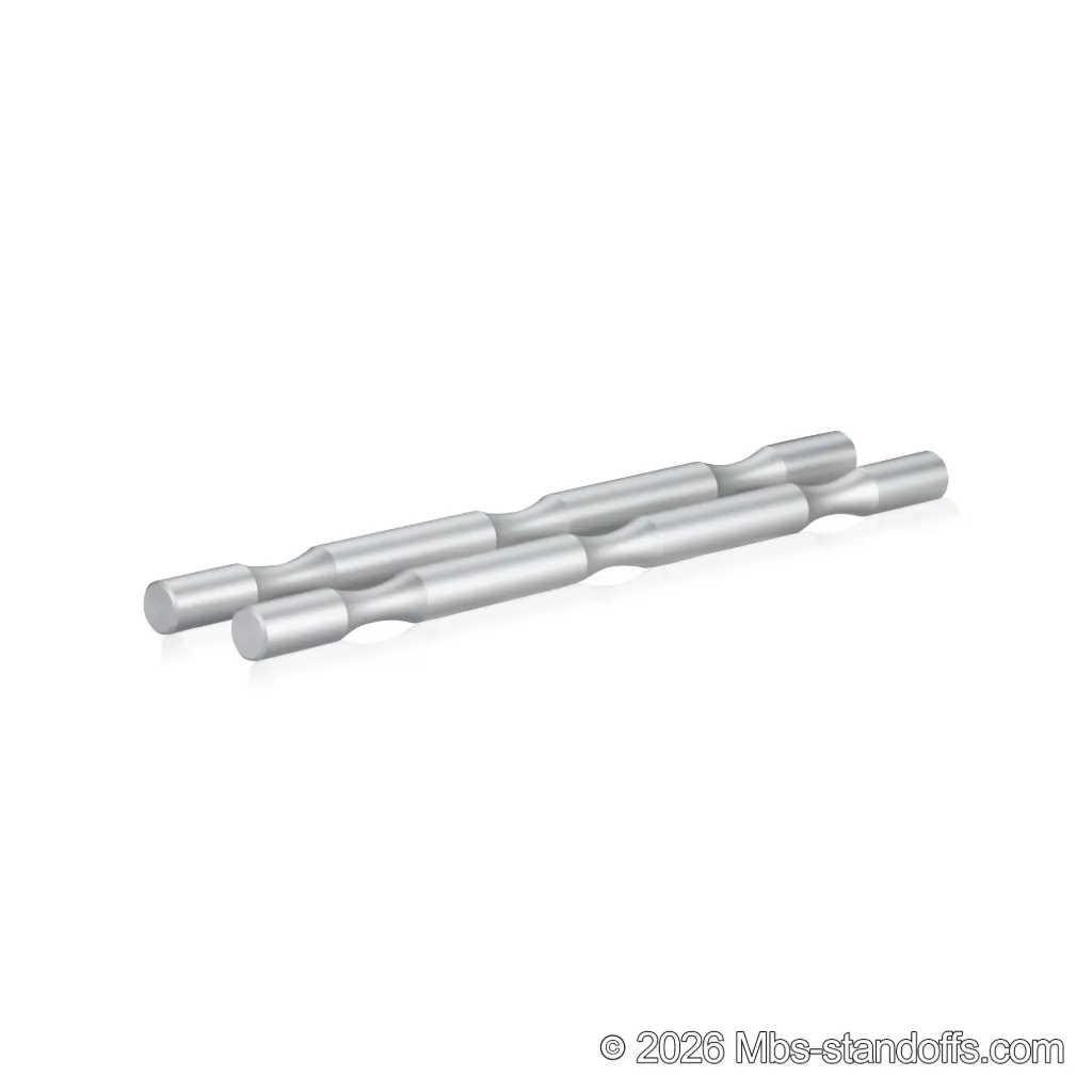 Grenache Wine Wall Peg - Label-Forward 3-Bottle, 9-1/2" Length x 5/8" Diameter, Aluminum Clear Anodized (Set of 2)