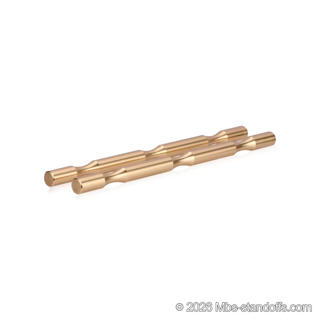Grenache Wine Wall Peg - Label-Forward 3-Bottle, 9-1/2" Length x 5/8" Diameter, Aluminum Champagne Anodized (Set of 2)