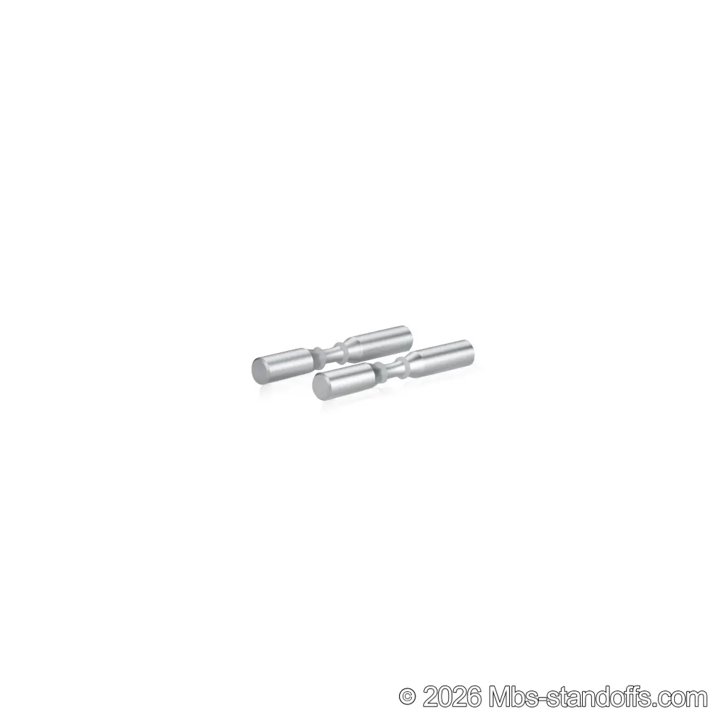 Grenache Wine Wall Peg - Label-Forward 1-Bottle with O-Ring, 3-1/2" Length x 1/2" Diameter, Aluminum Clear Anodized (Set of 2)