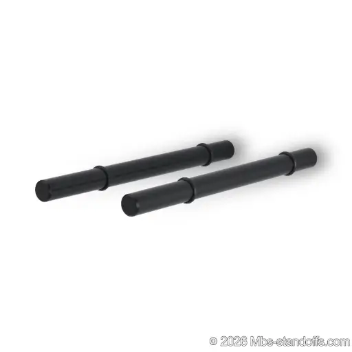 [WPR050-700MB] Tempranillo Wine Wall Peg - Cork-Forward 1-Bottle with O-Ring, 7" Length x 1/2" Diameter, Aluminum Matte Black Anodized (Set of 2)