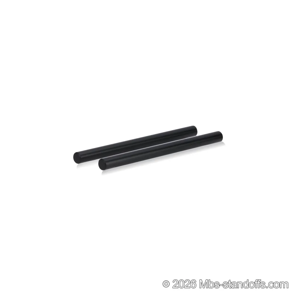 Tempranillo Wine Wall Peg - Cork-Forward 1-Bottle, 7" Length x 1/2" Diameter, Aluminum Matte Black Anodized (Set of 2)