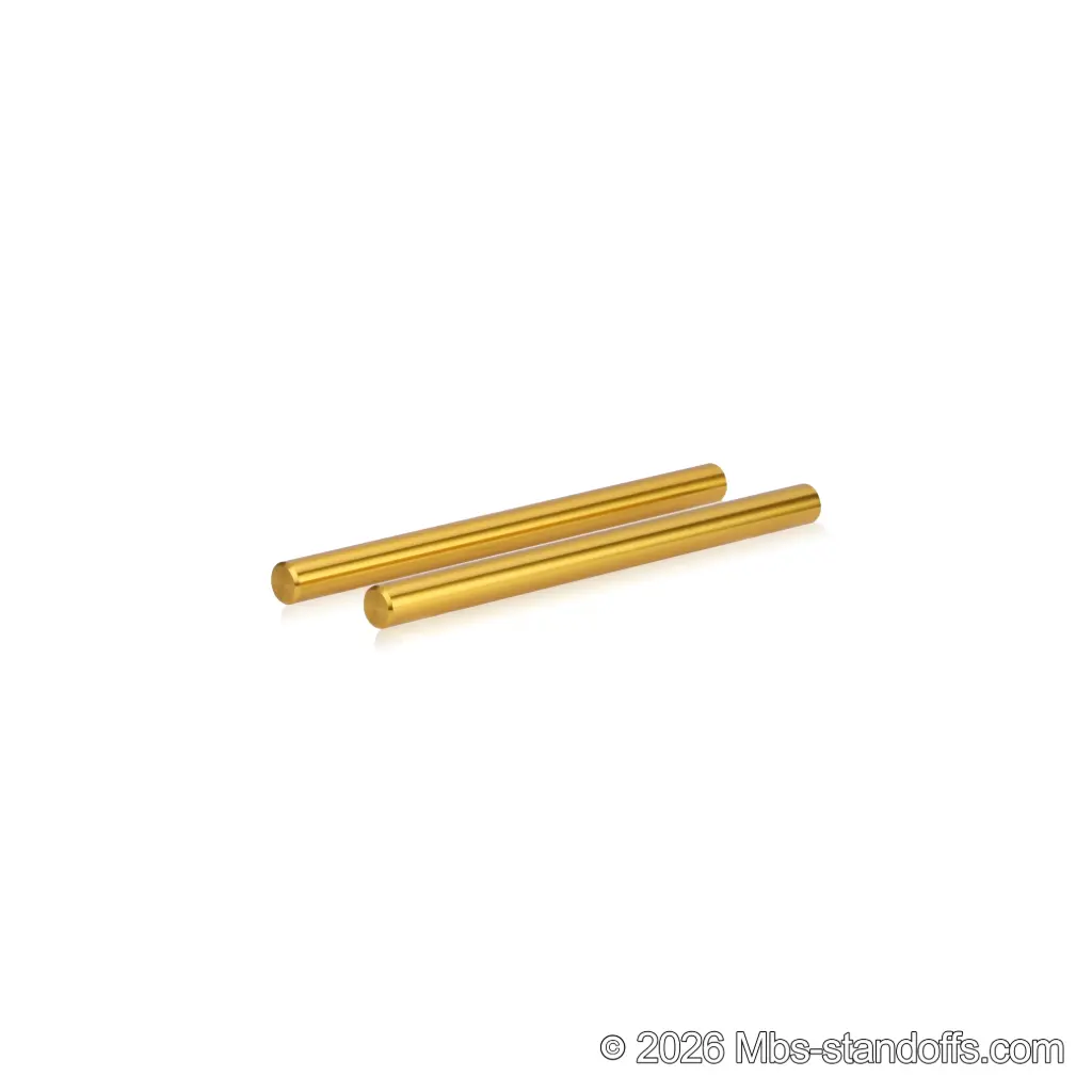 Tempranillo Wine Wall Peg - Cork-Forward 1-Bottle, 7" Length x 1/2" Diameter, Aluminum Gold Anodized (Set of 2)