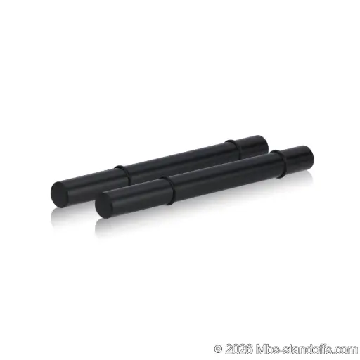 [WPR058-700MB] Tempranillo Wine Wall Peg - Cork-Forward 1-Bottle with O-Ring, 7" Length x 5/8" Diameter, Aluminum Matte Black Anodized (Set of 2)