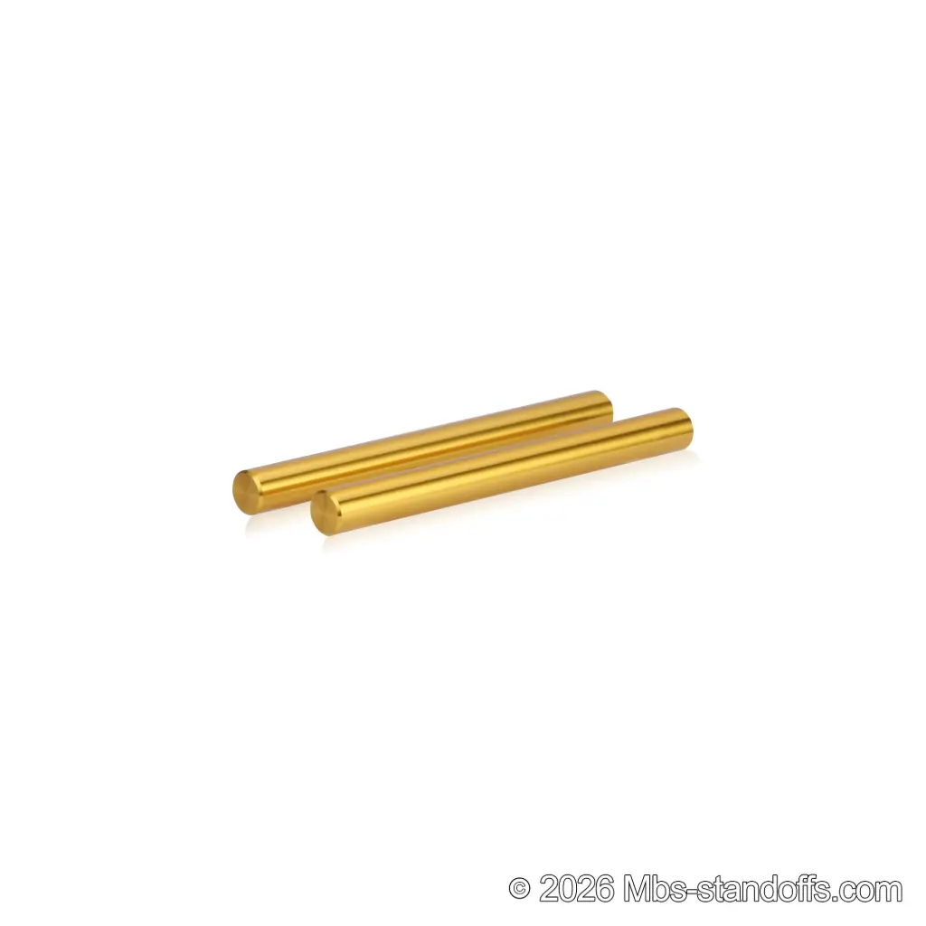 Tempranillo Wine Wall Peg - Cork-Forward 1-Bottle, 7" Length x 5/8" Diameter, Aluminum Gold Anodized (Set of 2)
