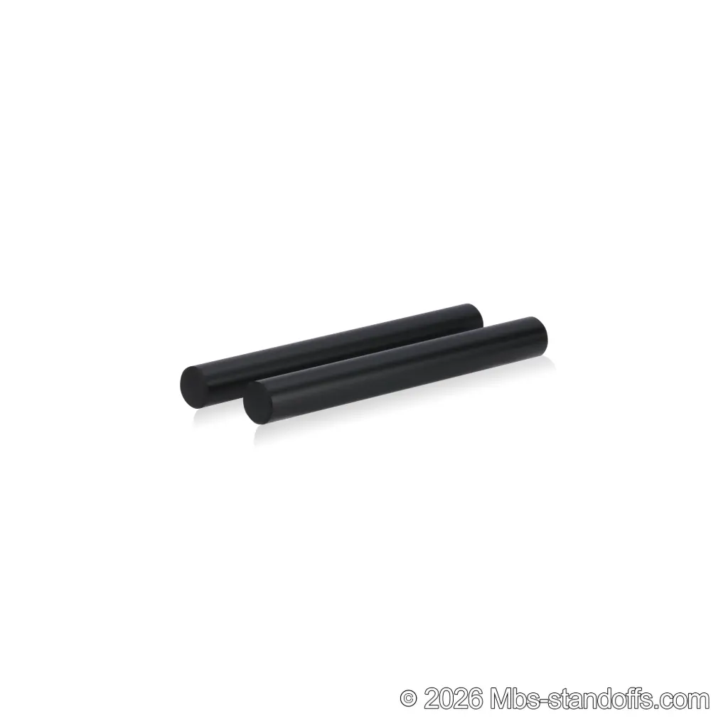 Tempranillo Wine Wall Peg - Cork-Forward 1-Bottle, 7" Length x 3/4" Diameter, Aluminum Matte Black Anodized (Set of 2)
