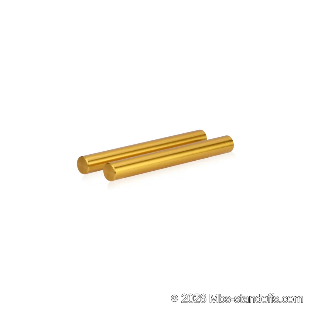 Tempranillo Wine Wall Peg - Cork-Forward 1-Bottle, 7" Length x 3/4" Diameter, Aluminum Gold Anodized (Set of 2)