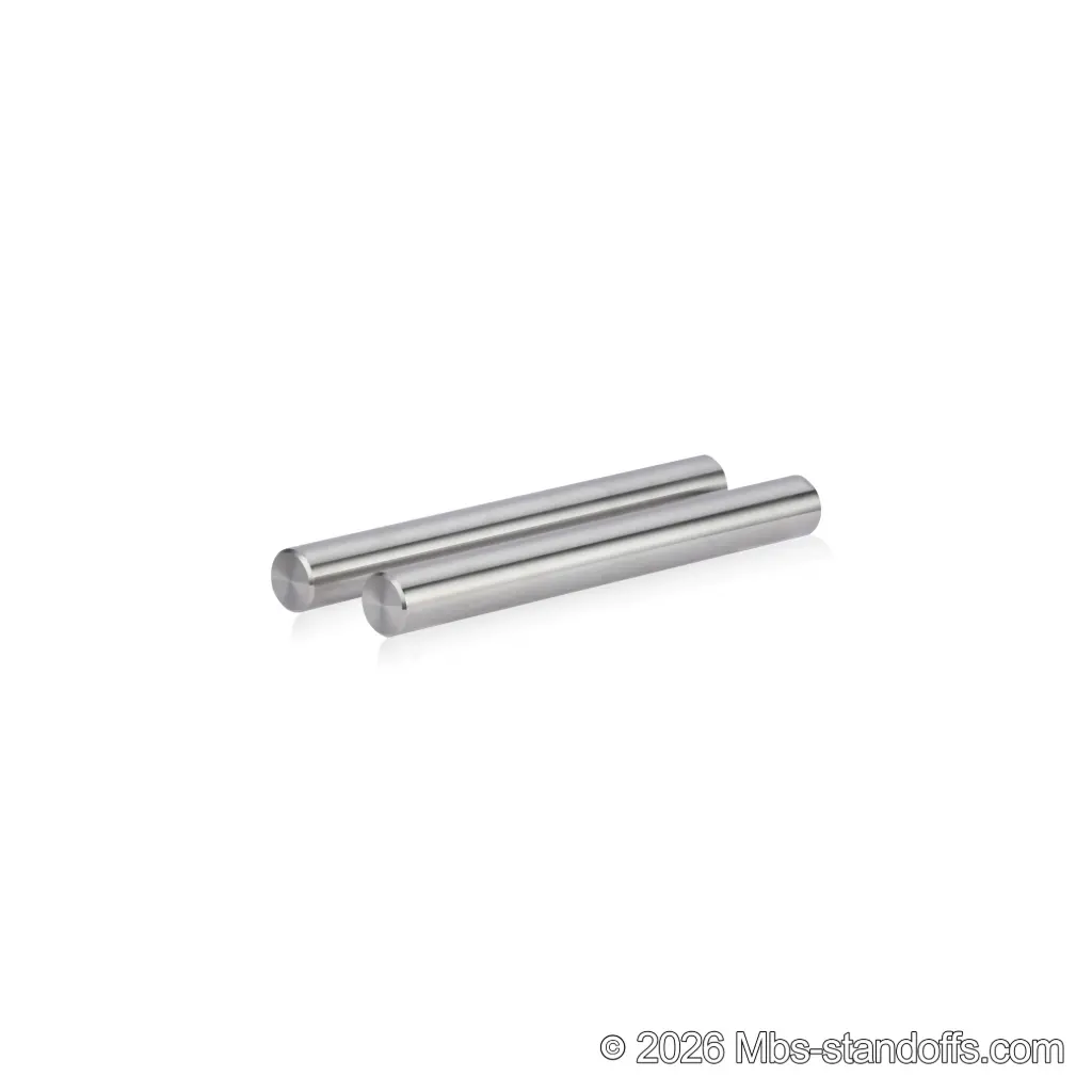 Tempranillo Wine Wall Peg - Cork-Forward 1-Bottle, 7" Length x 3/4" Diameter, Stainless Steel Satin Brushed (Set of 2)