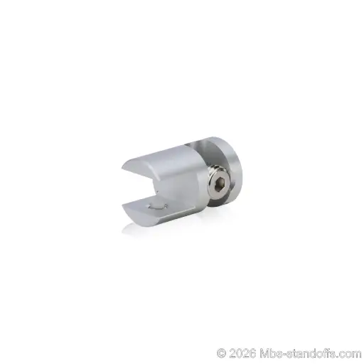 [CFL85R3A] Left-Side Wine Cradle Fork - 5/16" Flat Cradle, Fits 1/4" Rod, Aluminum Clear Anodized