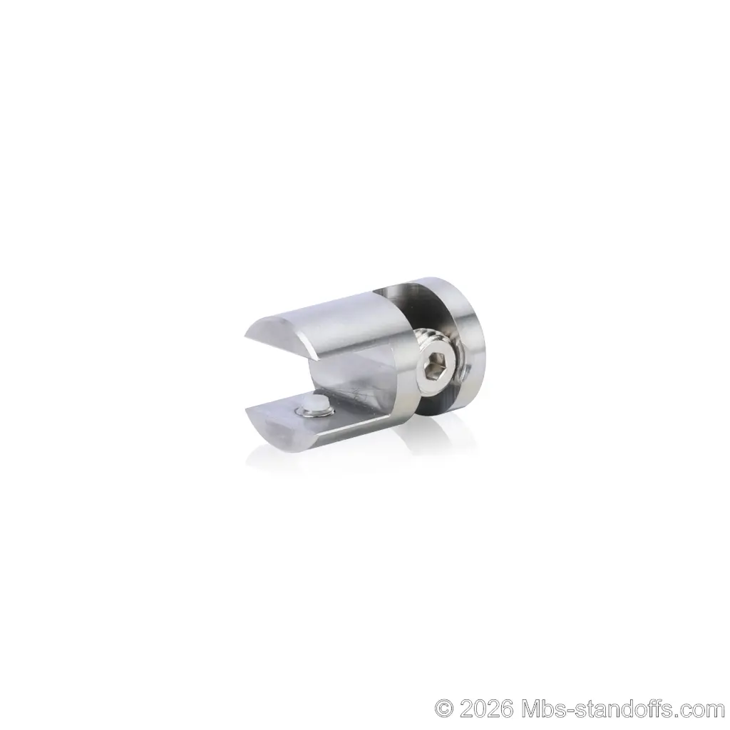 Left-Side Wine Cradle Fork - 5/16" Flat Cradle, Fits 1/4" Rod, Stainless Steel Satin Brushed
