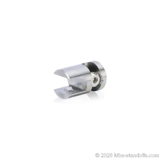 [CFL85R3S] Left-Side Wine Cradle Fork - 5/16" Flat Cradle, Fits 1/4" Rod, Stainless Steel Satin Brushed