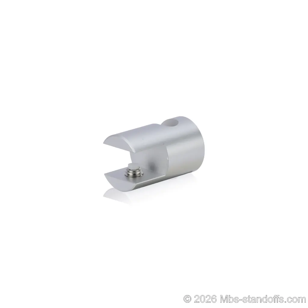 Right-Side Wine Cradle Fork - 5/16" Flat Cradle, Fits 1/4" Rod, Aluminum Clear Anodized