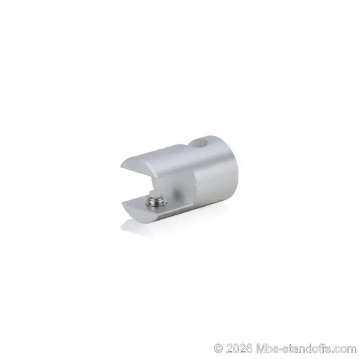 [CFR85R3A] Right-Side Wine Cradle Fork - 5/16" Flat Cradle, Fits 1/4" Rod, Aluminum Clear Anodized