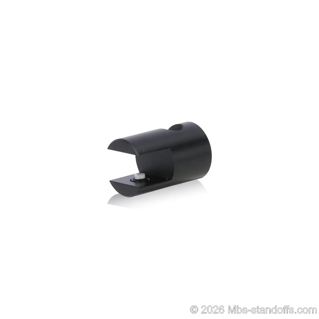 Right-Side Wine Cradle Fork - 5/16" Flat Cradle, Fits 1/4" Rod, Aluminum Matte Black Anodized