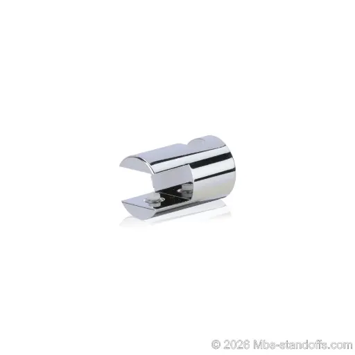 [CFR85R3CP] Right-Side Wine Cradle Fork - 5/16" Flat Cradle, Fits 1/4" Rod, Aluminum Chrome Mirror Electroplated