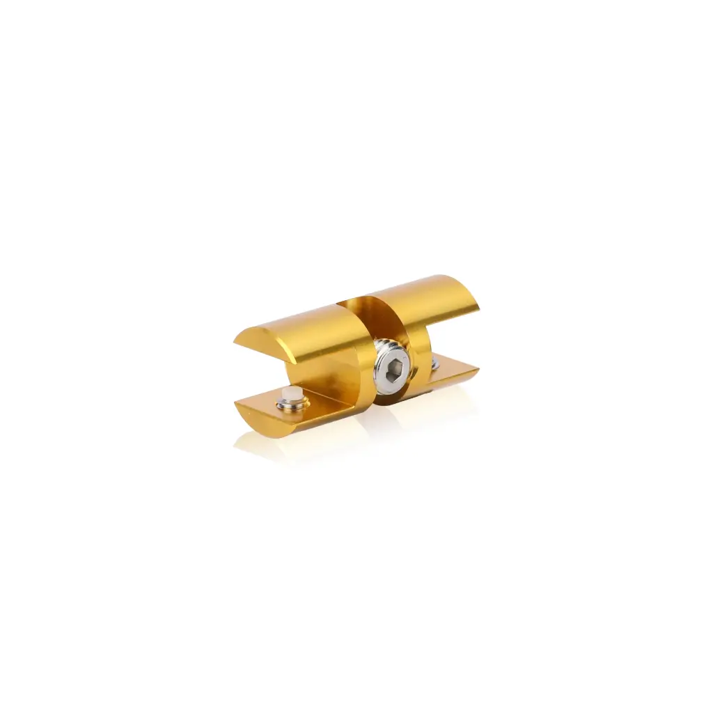 Double-Side Wine Cradle Fork - 5/16" Flat Cradle, Fits 1/4" Rod, Aluminum Gold Anodized