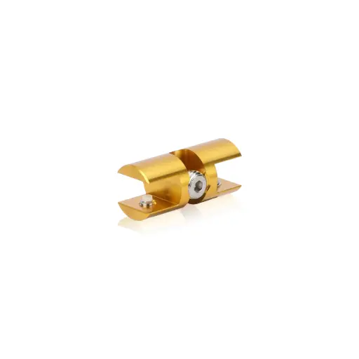 [CFD85R3G] Double-Side Wine Cradle Fork - 5/16" Flat Cradle, Fits 1/4" Rod, Aluminum Gold Anodized