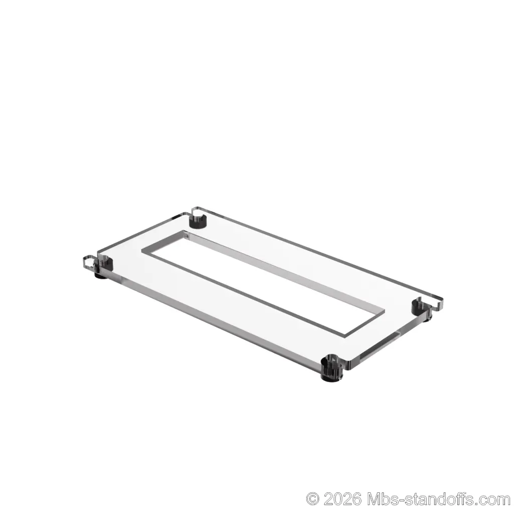 The Sauvignon Collection 1-Bottle Flat Acrylic Cradle - Matte Black Anodized Forks for 1/16" Cable | Floating Wine Cable Display System