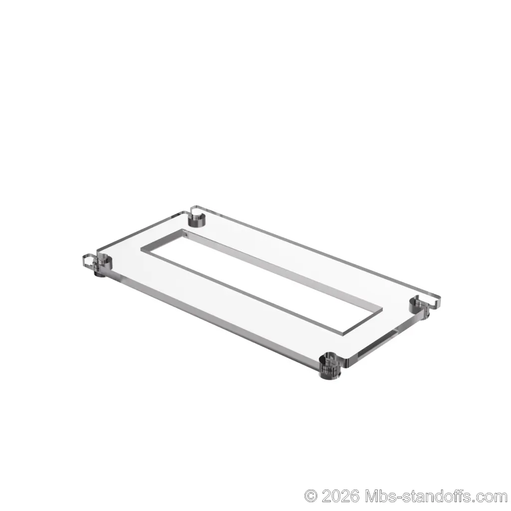 The Sauvignon Collection 1-Bottle Flat Acrylic Cradle - Chrome Mirror Electroplated Forks for 1/16" Cable | Floating Wine Cable Display System