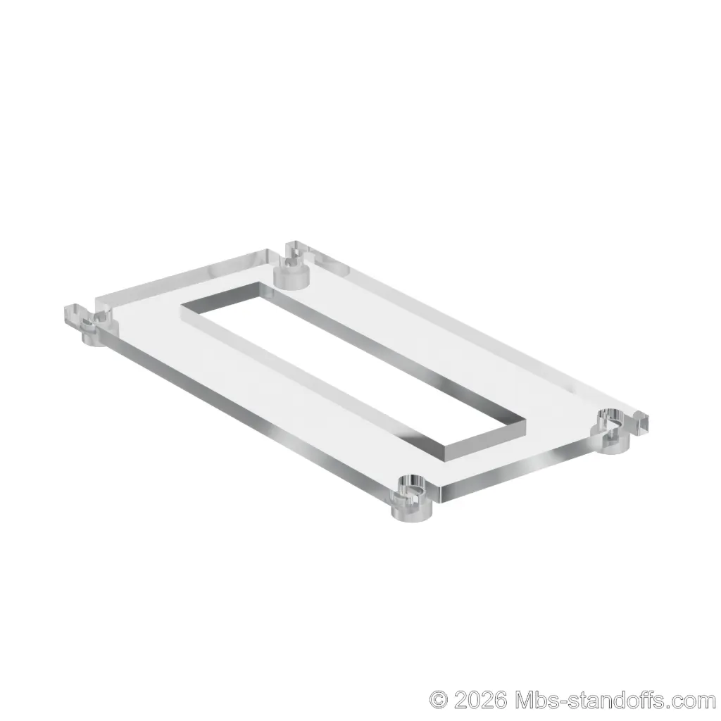 The St-Émilion Collection 1-Bottle Flat Acrylic Cradle - Clear Anodized Forks for 3/8" Rod | Floating Wine Cable Display System