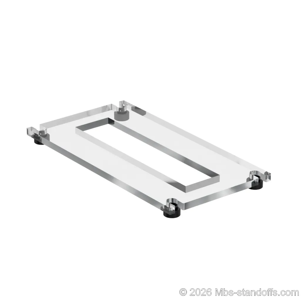 The St-Émilion Collection 1-Bottle Flat Acrylic Cradle - Matte Black Anodized Forks for 3/8" Rod | Floating Wine Cable Display System