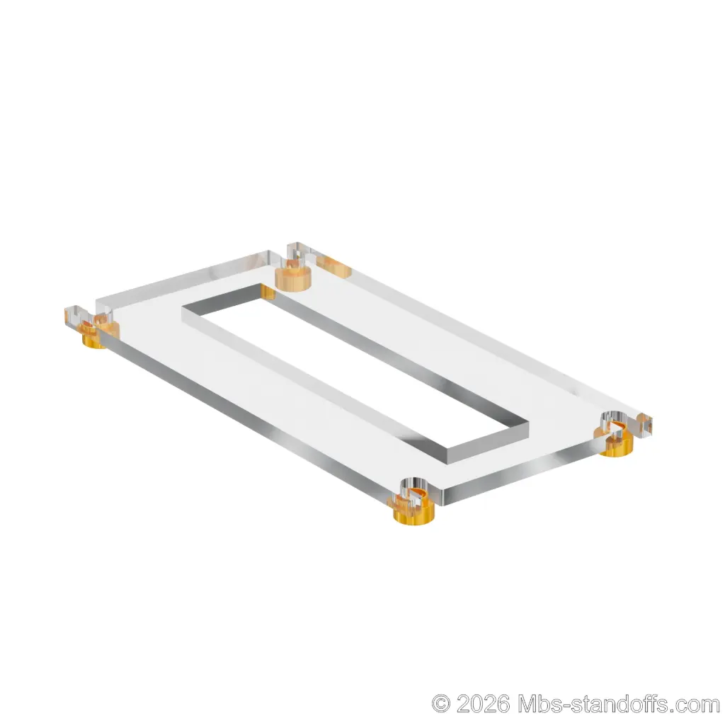 The St-Émilion Collection 1-Bottle Flat Acrylic Cradle - Gold Anodized Forks for 3/8" Rod | Floating Wine Cable Display System