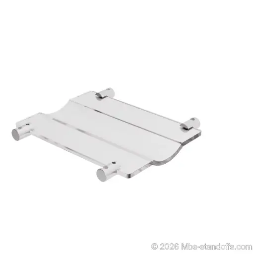 [CW01RA] The Rhone Collection 1-Bottle Wave Acrylic Cradle - Clear Anodized Forks for 1/4" Rod | Floating Wine Rod Display System