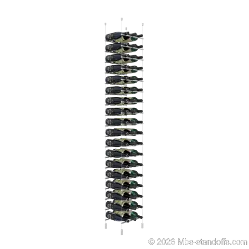 [ACG1904-PCW3050A-K18] Merlot - Napa Collection Bottle Display Peg Kit, 54-Bottle (3x18) Capacity, Floating Cable System, Pegs: 1/2″ × 11-1/2" with Clear Anodized Finish