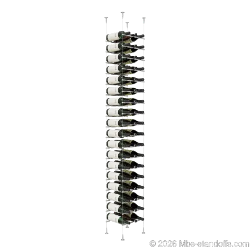 [SCS15A-PCWR3050A-K18] Merlot - Sonoma Collection Bottle Display Peg Kit With "O" Ring, 54-Bottle (3x18) Capacity, Floating Cable System, Pegs: 1/2″ × 11-1/2" with Clear Anodized Finish
