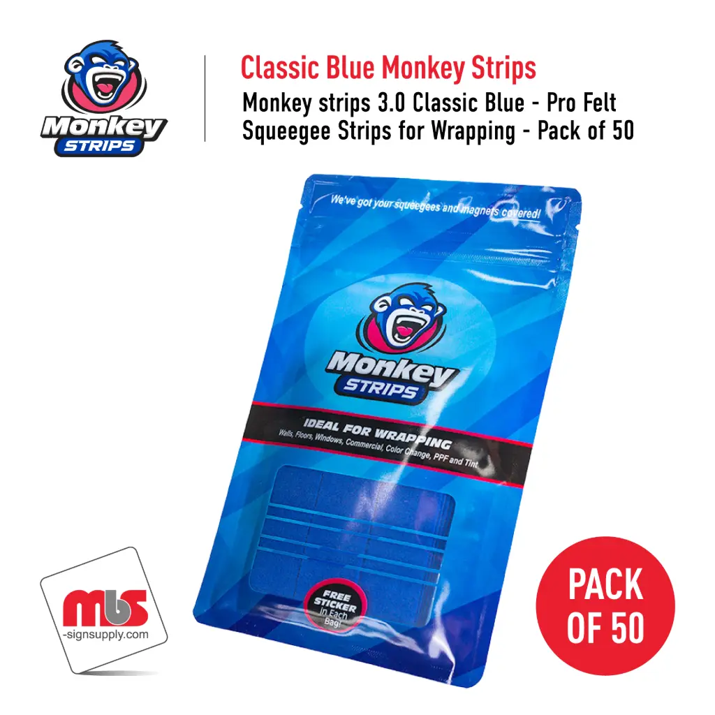 4'' x 1'' Precision Pink Monkey Strips Squeegee Buffers for Wet or Dry Install