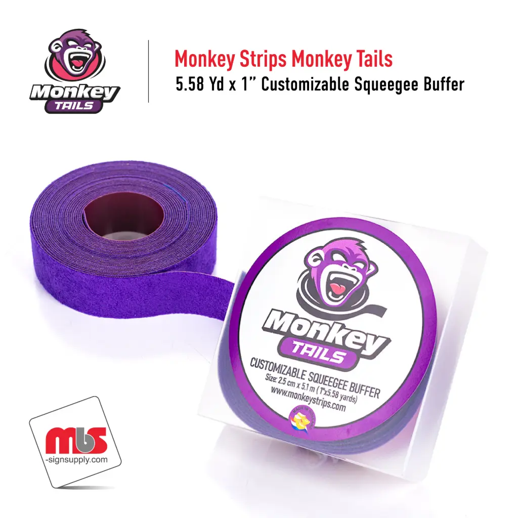5.58 Yd x 1'' Roll - Monkey Strips Monkey Tails Customizable Squeegee Buffer