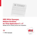 MBS 4" x 3" White Squeegee, Medium Hardness for Vinyl Application