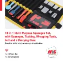 18 in 1 Multi Purpose Squeegee Set, with Squeegee, Tucking, Wrapping Tools, Felt and a Carrying Case