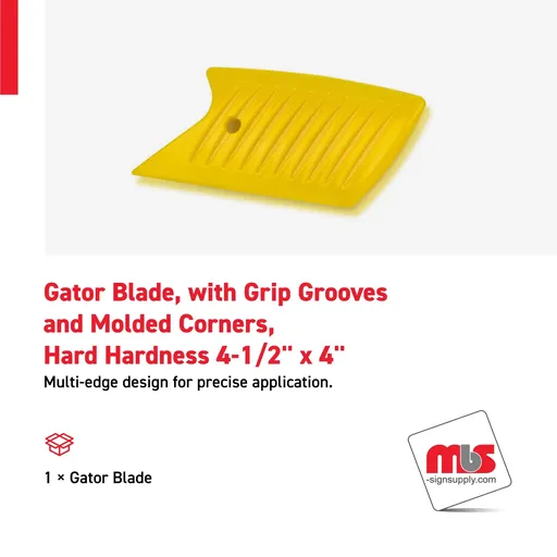 [SQ-0701] 4-1/2" x 4" Gator Blade, with Grip Grooves and Molded Corners, Hard Hardness