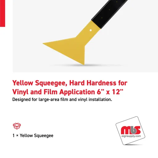 [SQ-0903] 6" x 12" Yellow Squeegee, Hard Hardness for Vinyl and Film Application