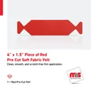 4'' x 1.5'' Piece of Red Pre Cut Soft Fabric Felt