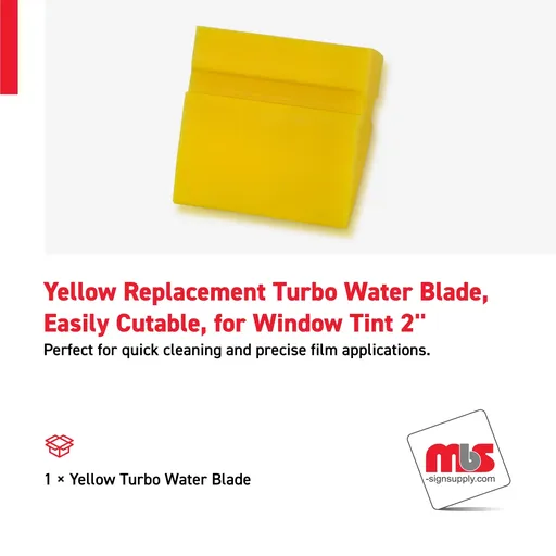 [SQ-0604] 2" Yellow Replacement Turbo Water Blade, Easily Cutable, for Window Tint