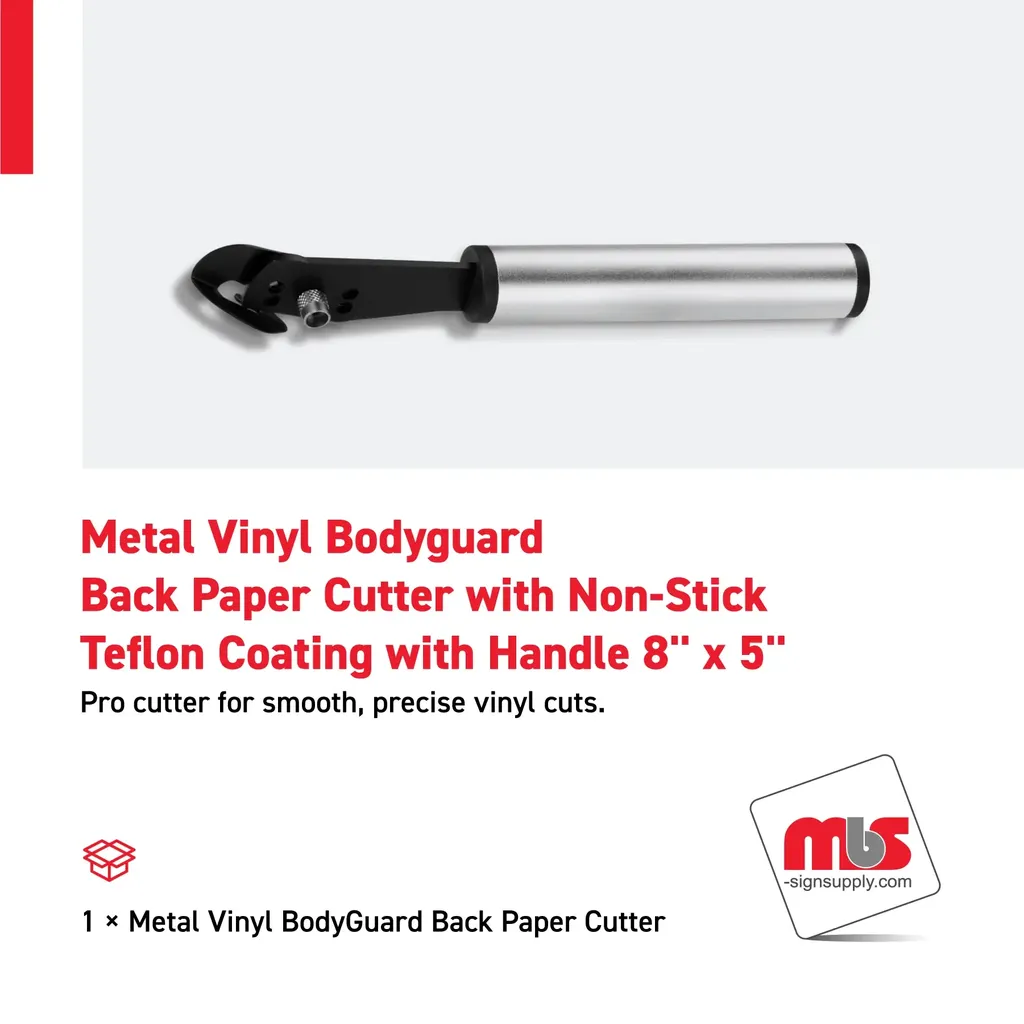 8'' Metal Vinyl Bodyguard Back Paper Cutter with Non-Stick Teflon Coating with 5'' Handle