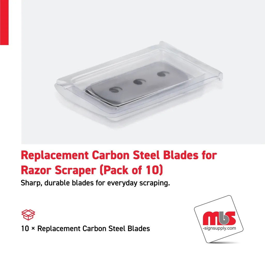 Replacement Carbon Steel Blades for Razor Scraper (Pack of 10)