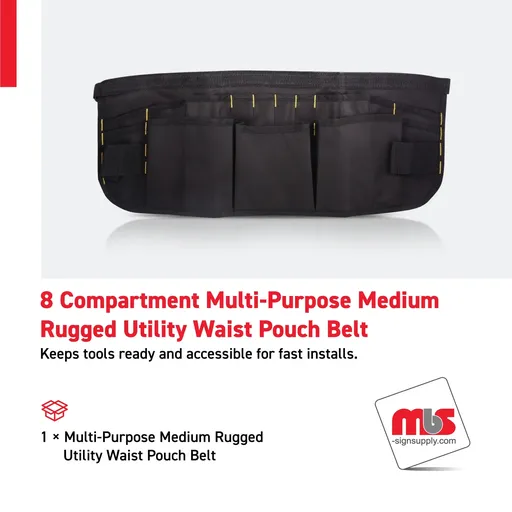 [TB-0103] 8 Compartment Multi-Purpose Medium Rugged Utility Waist Pouch Belt